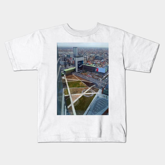 Aerial View of Central Milan Kids T-Shirt by IgorPozdnyakov